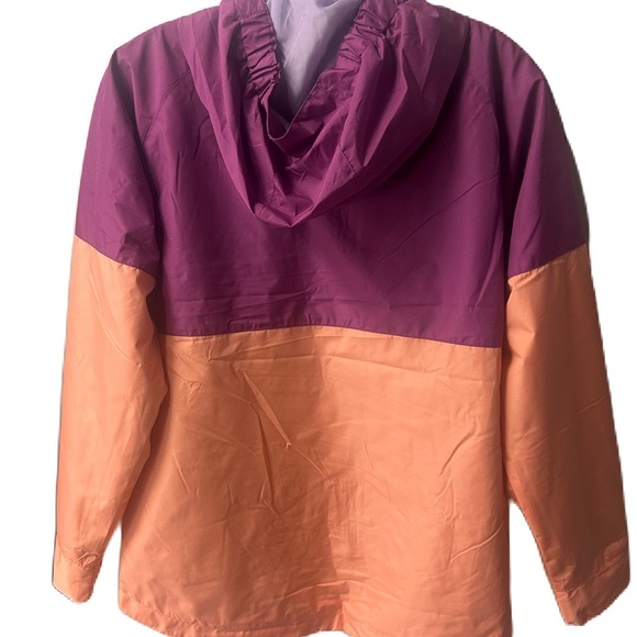 NWT Eddie Bauer Kids' Purple and Orange Raincoat 3-in-1 Jacket Sz. L 14/16 - Picture 3 of 9